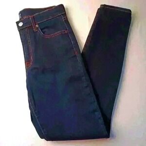 Gap Womens True Skinny Mid Rise Dark Wash Jeans Size 28/6 LONG Classic Stretch